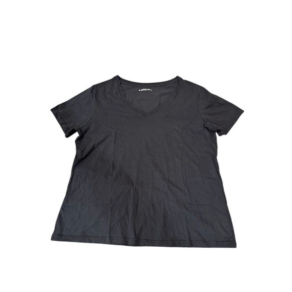 American Giant Women's V Neck T Shirt Size L Black Short Sleeve Basic‎ Tee - Picture 7 of 8